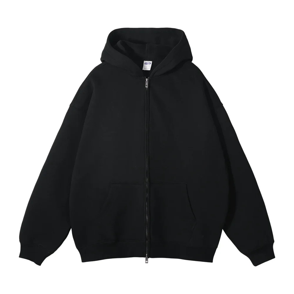 Full Zip up Hoodie Manufacturer Custom Heavyweight Oversized Cotton Men's Quality Double Two Way Zipper Hoodie Men - Image 2